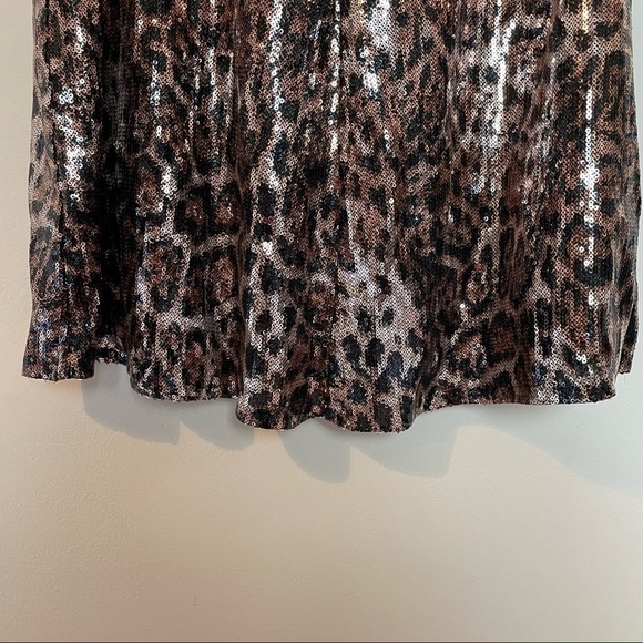 Zara Trf Sequins Animal Print V Neck Babydoll Tunic Dress w/Short Flutte… - Picture 6 of 11